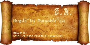 Bogáts Menodóra névjegykártya